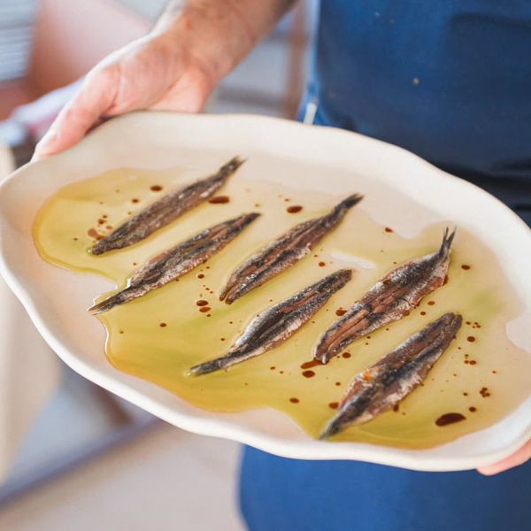 Anchoas del Cantábrico con aceite de tomillo